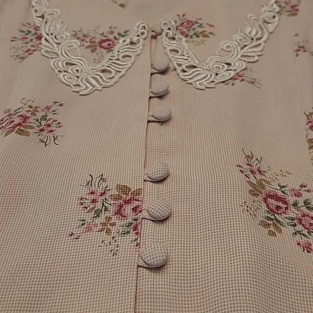 LIKE NEW VTG ULTRA DRESS Floral Kitschy Rose Print - Picture 6 of 14